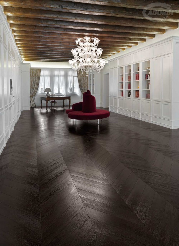 Parquet prefinito in rovere scuro wengé cadorin Parquet grigio scuro